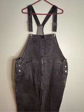 Washed Black Denim Overalls (2XL)